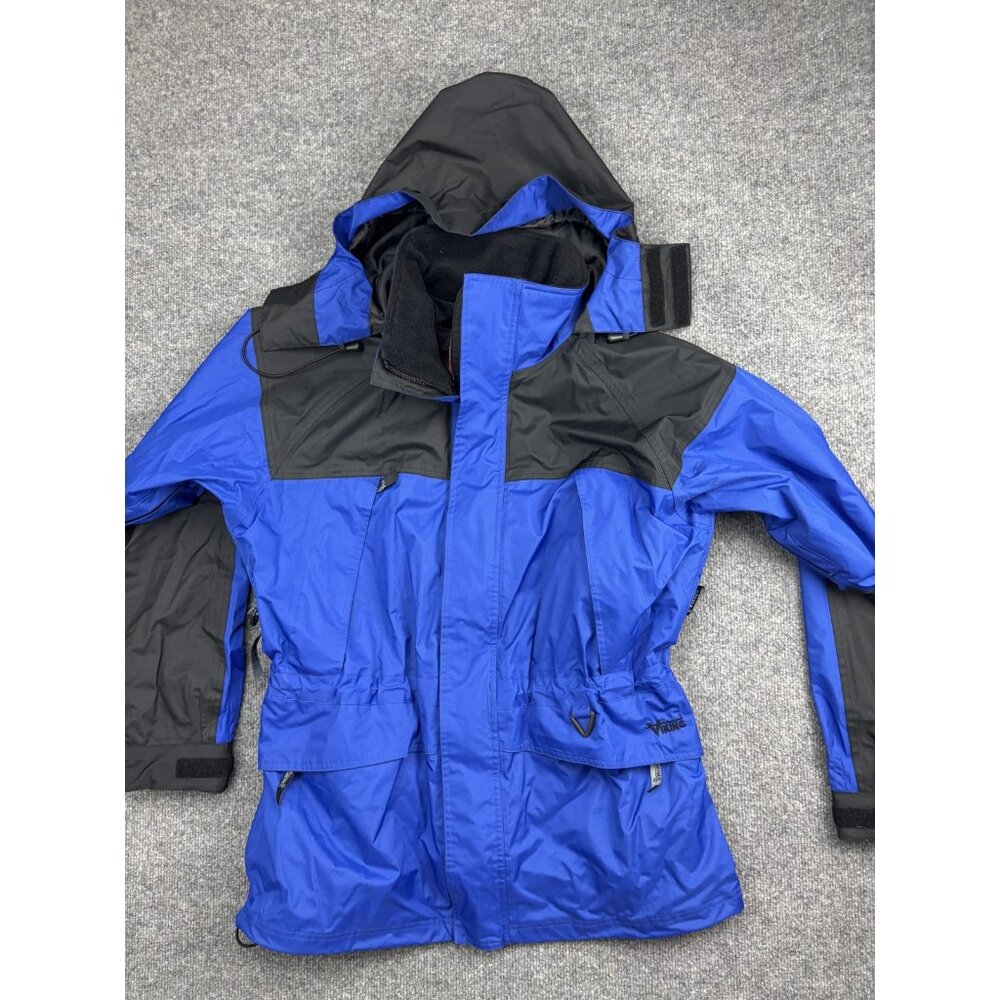 Viking Tempest Jacket Mens Medium Blue‎ Black Hooded Waterproof Outdoors